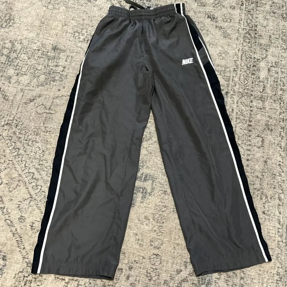 Y2K Nike Sweat Pants Joggers Windbreakers Kids Large Grey